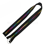 #5 Nylon Coil Zippers Rainbow Zipper Tape, Resin Coil Colorful Teeth, Black, 0.87 Yard(80cm)(SENE-PW0003-115E-02)