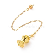 Brass Dowsing Pendulum Big Pointed Cone Pendants, with Lobster Claw Clasps, Spinning Top, Cadmium Free & Lead Free, Golden, 220mm, Hole: 2mm(KK-A169-02G)