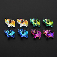 96Pcs Electroplate Glass Beads Strands, Faceted, Elephant, Mixed Color, 13x15x7mm, Hole: 1mm(EGLA-T008-027)