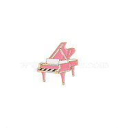Piano Enamel Pin, Golden Alloy Badge for Backpack Clothes, Pink, 29x27mm(MUSI-PW0001-50C)