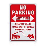 UV Protected & Waterproof Aluminum Warning Signs, No Parking Sign Private Property Sign Violators Will Be Towed Sign, Red, 350x250x1mm, Hole: 4mm(AJEW-GL0001-05C-03)
