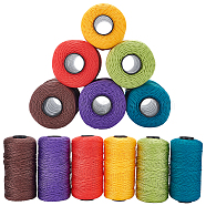 WADORN 6 Roll 6 Colors 3-Ply Polypropylene Fiber Ice Silk Hand Knitting Light Body Yarn, Mixed Color, 1.2mm, about 230m/roll, 1 roll/color(OCOR-WR0001-41)