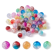 Transparent Crackle Acrylic Beads, Round, Mixed Color, 10mm, Hole: 2mm(CACR-YW0001-09B)