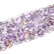 Natural Ametrine Beads Strands, Nuggets, Tumbled Stone, 5~8.5x5.5~7x3.5~4mm, Hole: 0.7mm, about 64pcs/strand, 16.34''(41.5cm)(G-G018-30)