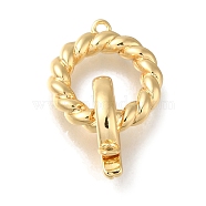 Brass Fold Over Clasps, Ring, Real 18K Gold Plated, 25.5mm(KK-H480-20G)