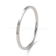 304 Stainless Steel Simple Plain Band Finger Ring for Women Men, Stainless Steel Color, Size 7, Inner Diameter: 17.4mm, 1mm(RJEW-F152-05P)