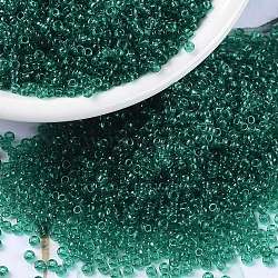 MIYUKI Round Rocailles Beads, Japanese Seed Beads, (RR147) Transparent Emerald, 15/0, 1.5mm, Hole: 0.7mm, about 5555pcs/bottle, 10g/bottle(SEED-JP0010-RR0147)