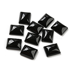 Natural Black Onyx Cabochons, Dyed & Heated, Rectangle, 10x8x3.5mm(G-P513-05B-01)