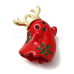 Christmas Theme Alloy Enamel Pendants, Golden, Ghost, 17.5x13.5x8mm, Hole: 1.5mm(ENAM-B025-01F-04G)