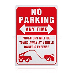 UV Protected & Waterproof Aluminum Warning Signs, No Parking Sign Private Property Sign Violators Will Be Towed Sign, Red, 350x250x1mm, Hole: 4mm(AJEW-GL0001-05C-03)