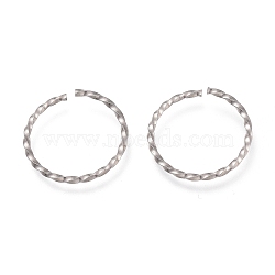 304 Stainless Steel Jump Rings, Open Jump Rings, Twist, Stainless Steel Color, 18x1mm, Inner Diameter: 16mm(X-STAS-F264-05C-P)