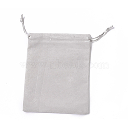 Velvet Packing Pouches, Drawstring Bags, Dark Gray, 15~15.2x12~12.2cm(TP-I002-12x15-06)