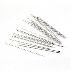 Iron Tapestry Needles, Platinum, 67x0.8mm, Hole: 3x0.5mm, about 27pcs/bag(IFIN-R219-21)