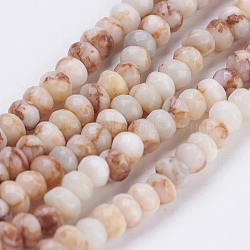 Natural Red Netstone Beads Strands, Faceted, Rondelle, 4~4.5x2~2.5mm, Hole: 1mm, about 150pcs/strand, 15.1  inch~15.3 inch(38.5~39cm)(G-K255-12A)