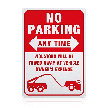 UV Protected & Waterproof Aluminum Warning Signs, No Parking Sign Private Property Sign Violators Will Be Towed Sign, Red, 350x250x1mm, Hole: 4mm