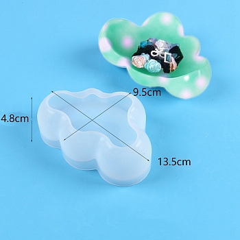 DIY Silicone Cloud Shape Tealight Candle Holder Molds, Resin Casting Molds, for UV Resin, Epoxy Resin Craft Making, Ghost White, 13.5x9.5x4.8cm