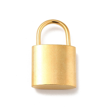 Ion Plating(IP) 304 Stainless Steel Pendants, Padlock Charms, Real 18K Gold Plated, 24x15x5mm, Hole: 8.5x8.5mm