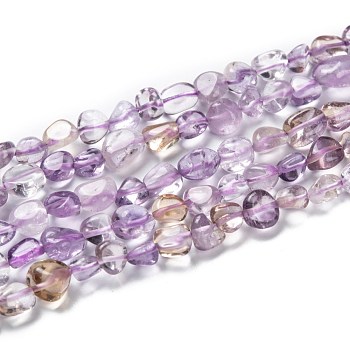 Natural Ametrine Beads Strands, Nuggets, Tumbled Stone, 5~8.5x5.5~7x3.5~4mm, Hole: 0.7mm, about 64pcs/strand, 16.34''(41.5cm)