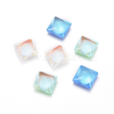 8mm Mixed Color Square Glass Cabochons