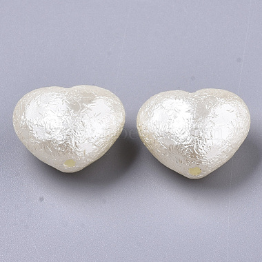 19mm FloralWhite Heart Acrylic Beads