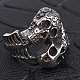 Steam Punk Style 316L Surgical Stainless Steel Skull Finger Rings(SKUL-PW0005-07F)-2