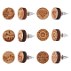 Natural Wood Stud Earrings(EJEW-SC0001-22P)-1