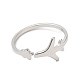 304 Stainless Steel Star & Airplane Open Cuff Ring for Women(X-RJEW-M149-12P)-1