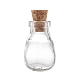 Botella de vidrio oval para contenedores de abalorios(AJEW-R045-09)-2