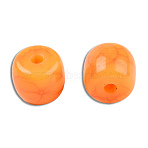 Resin Beads, Imitation Gemstone, Barrel, Orange, 8x7mm, Hole: 1.6mm(RESI-N034-10-Z01)