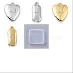 12Pcs Brass Micro Pave Cubic Zirconia Charms, Long-Lasting Plated, Heart & Octagon, Mixed Color, 13~14x6~10x1.5~2mm, Hole: 1~1.2mm(ZIRC-SZ0005-31)