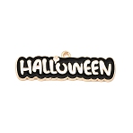 Halloween Alloy Enamel Pendants, Golden, Word Charms, 12.5x40x1.5mm, Hole: 1.5mm(AL-CBA5CD4-03G-02)