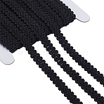 12 Yards Polycotton Ribbons, Garment Accessories, Black, 3/8 inch(10mm), about 12.00 Yards(10.97m)/Set(SRIB-MA0001-07A)