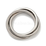 201 Stainless Steel Trinity Interlocking Ring Finger Rings, Stainless Steel Color, US Size 8(18.1mm)(FS-WG6776A-05)