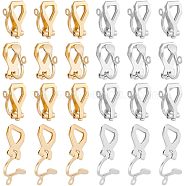 Unicraftale 304 Stainless Steel Clip-on Earring Findings, Mixed Color, 12x6x8.5mm, Hole: 1mm, 2colors, 10pcs/color, 20pcs/box(STAS-UN0015-42)