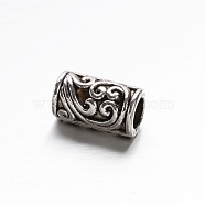 Tibetan Style Zinc Alloy Column Beads, Antique Silver, 8.5x5mm, Hole: 3mm(X-PALLOY-ZN63835-AS)