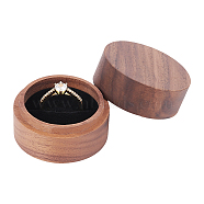 Column Wood Finger Rings Box, Jewelry Box for Rings, Earring Studs Storage, Coconut Brown, 4.9x3.5cm(CON-WH0089-16)