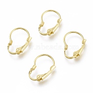 Brass Leverback Earring Findings, Real 24K Gold Plated, 16.5x11x3mm, Pin: 0.6x0.8mm(KK-Z007-26G)