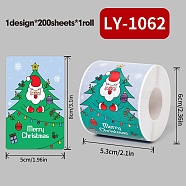 200Pcs Christmas Theme Paper Self-Adhesive Stickers, for Presents Decoration, Colorful, 80x50x0.1mm(DIY-M070-02R)