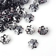 Iron Bead Caps, Cadmium Free & Lead Free, Flower, Multi-Petal, Gunmetal, 6x1mm, Hole: 1mm, about 871pcs/20g(X-IFIN-R197-B)