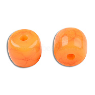 Resin Beads, Imitation Gemstone, Barrel, Orange, 8x7mm, Hole: 1.6mm(RESI-N034-10-Z01)