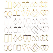 Zinc Alloy Open Back Bezel Pendants, Mixed Shapes, Mixed Color, 34~49x18~44mm, about 10 pcs/bag(FIND-PW0024-02A)