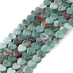 Natural Chrysocolla Beads Strands, Heart, 6x6x3mm, Hole: 1mm, about 69~71pcs/strand, 14.57''~14.96''(37~38cm)(G-M403-A27-02)