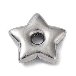 Non-Tarnish 304 Stainless Steel Spacer Beads, Star, Stainless Steel Color, 18.5x19.5x4.5mm, Hole: 3.5mm(X-STAS-A088-03P)