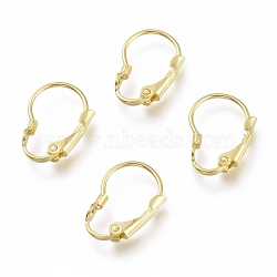 Brass Leverback Earring Findings, Real 24K Gold Plated, 16.5x11x3mm, Pin: 0.6x0.8mm(KK-Z007-26G)