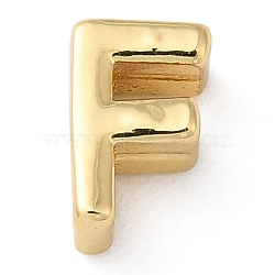 Rack Plating Brass Slide Charms, Cadmium Free & Lead Free, Real 18K Gold Plated, Letter, Letter F, 7.5x5x3.5mm, Hole: 1.4mm.(KK-M254-15G-F)