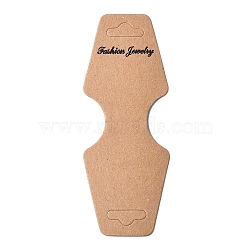 Cardboard Display Cards, Used For Necklace, Bracelet and Mobile Pendants, Camel, 124x46x0.3mm(CDIS-Q001-24)