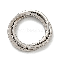 201 Stainless Steel Trinity Interlocking Ring Finger Rings, Stainless Steel Color, US Size 8(18.1mm)(FS-WG6776A-05)