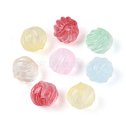 Baking Paint Transparent Glass Beads, Twisted Ball, Mixed Color, 11.5~13mm, Hole: 1.4~1.5mm(DGLA-N018-07)