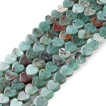 Natural Chrysocolla Beads Strands, Heart, 6x6x3mm, Hole: 1mm, about 69~71pcs/strand, 14.57''~14.96''(37~38cm)