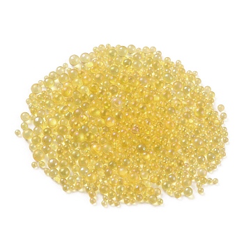 Glass Beads, No Hole, Round, Colors Vary in Shades, Gold, 0.4~3mm, 720~1000Pcs/bag